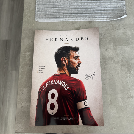 Bruno Fernandes Inspired Football Art Print – Captain Edition – A4 Sports Poster – Midfielder Wall Art