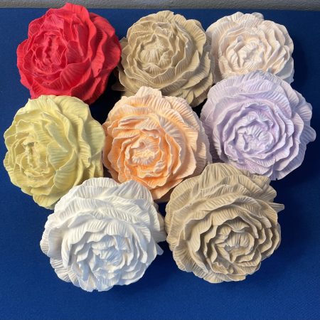 Scented peony eco-resin aroma stone passive diffuser on coaster