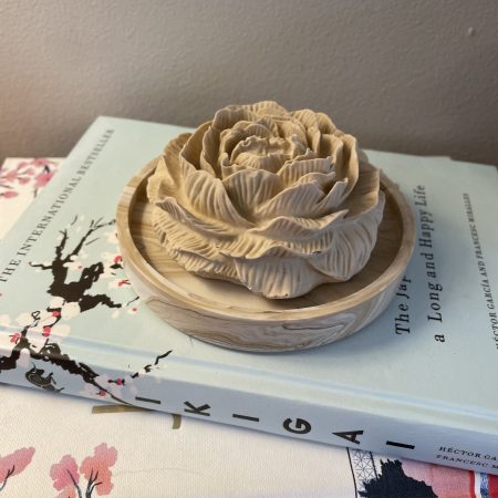Scented peony eco-resin aroma stone passive diffuser on coaster