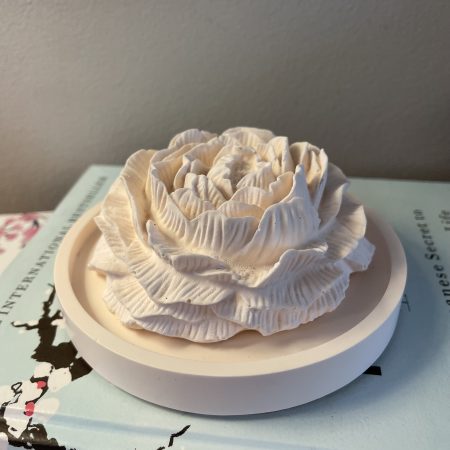 Scented peony eco-resin aroma stone passive diffuser on coaster