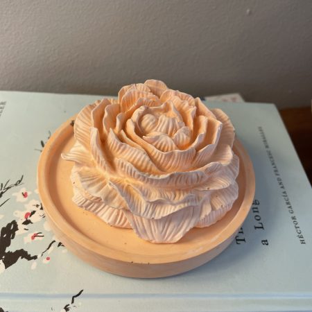 Scented peony eco-resin aroma stone passive diffuser on coaster