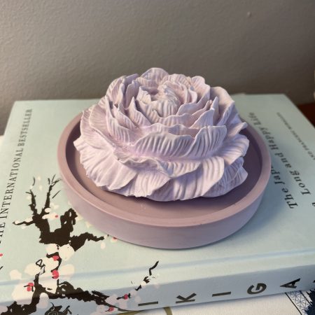 Scented peony eco-resin aroma stone passive diffuser on coaster