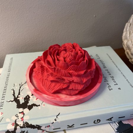Scented peony eco-resin aroma stone passive diffuser on coaster