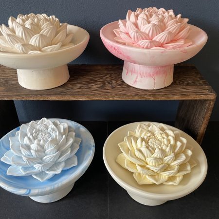Aromastone lotus passive diffuser on pedestal dish