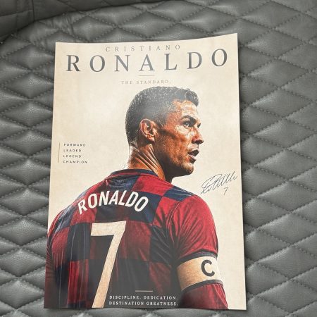 Cristiano Ronaldo Inspired Football Art Print – A4 Sports Wall Art – Modern Football Poster