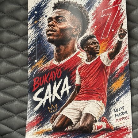 Bukayo Saka Inspired Football Poster Print – A4 Sports Wall Art