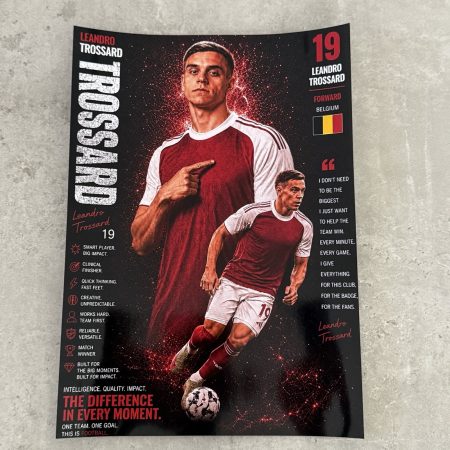 Leandro Trossard Inspired Football Poster Print – A4 Sports Wall Art