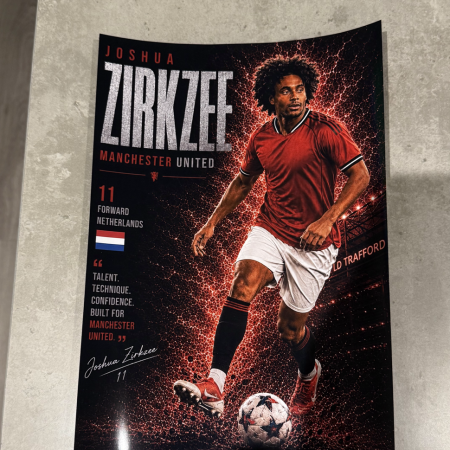Manchester United Inspired Poster Bundle | Bruno Fernandes, Joshua Zirkzee and Mason Mount | A4 Wall Art Set