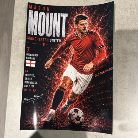 Manchester United Inspired Poster Bundle | Bruno Fernandes, Joshua Zirkzee and Mason Mount | A4 Wall Art Set