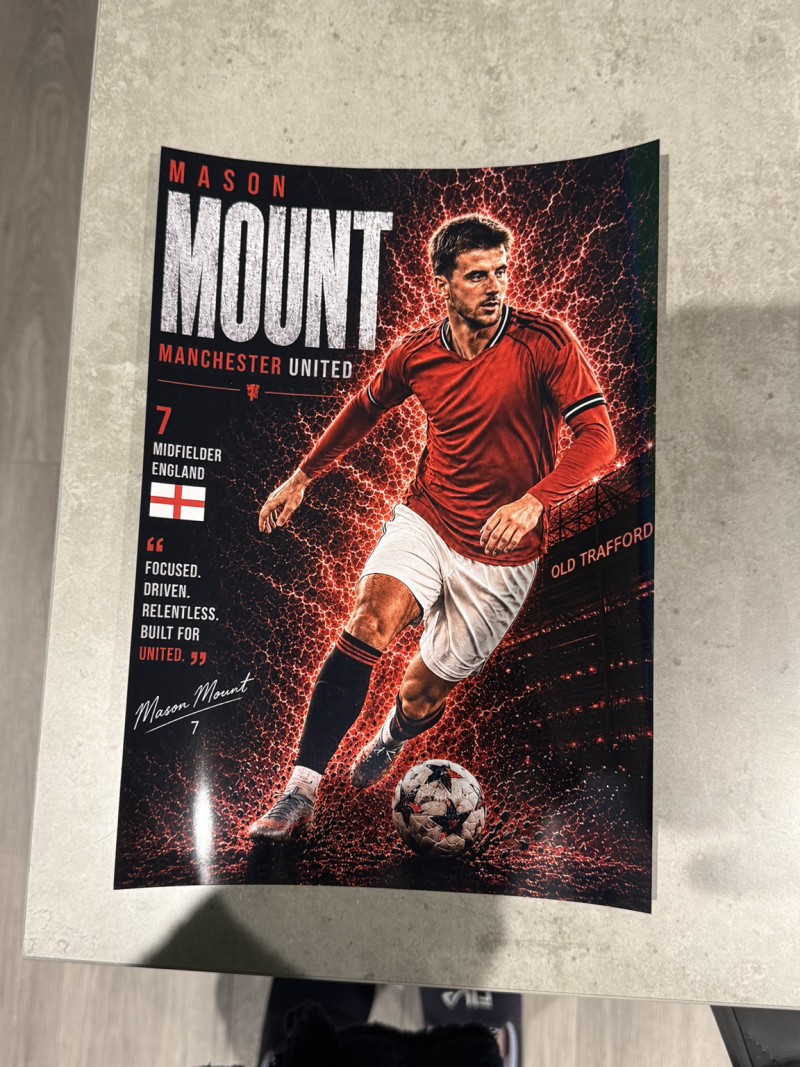 Manchester United Inspired Poster Bundle | Bruno Fernandes, Joshua Zirkzee and Mason Mount | A4 Wall Art Set