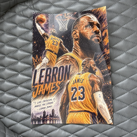 LeBron James Basketball Poster A4 | NBA Inspired Sports Wall Art Print | Fan Gift Decor