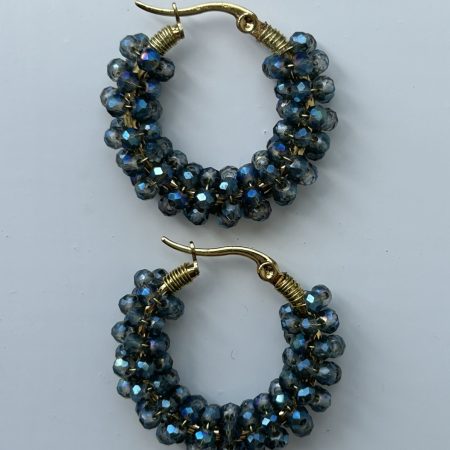 Midnight tide hoops earrings