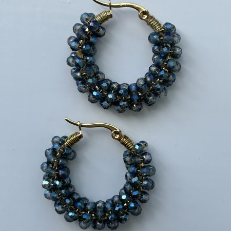 Midnight tide hoops earrings