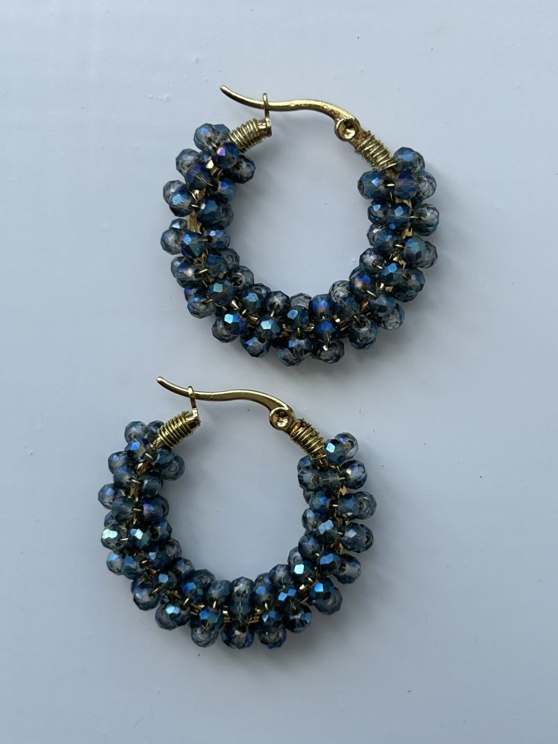 Midnight tide hoops earrings