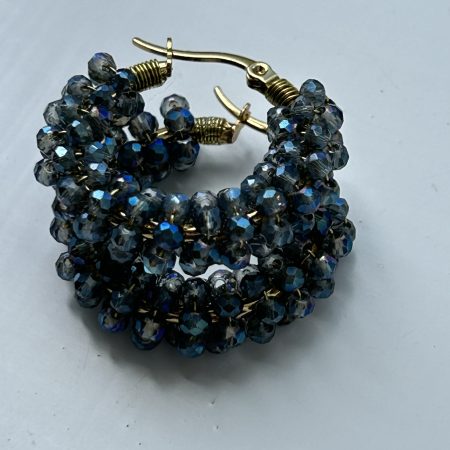 Midnight tide hoops earrings