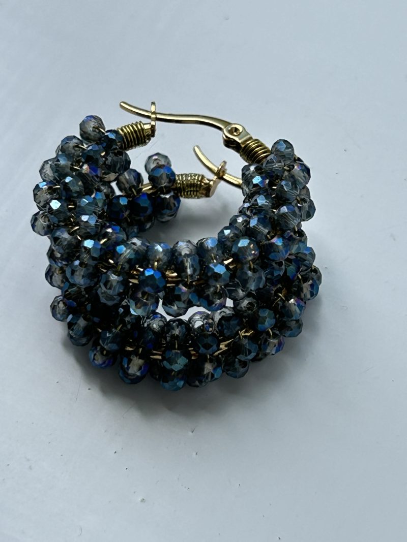 Midnight tide hoops earrings