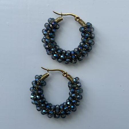Midnight tide hoops earrings