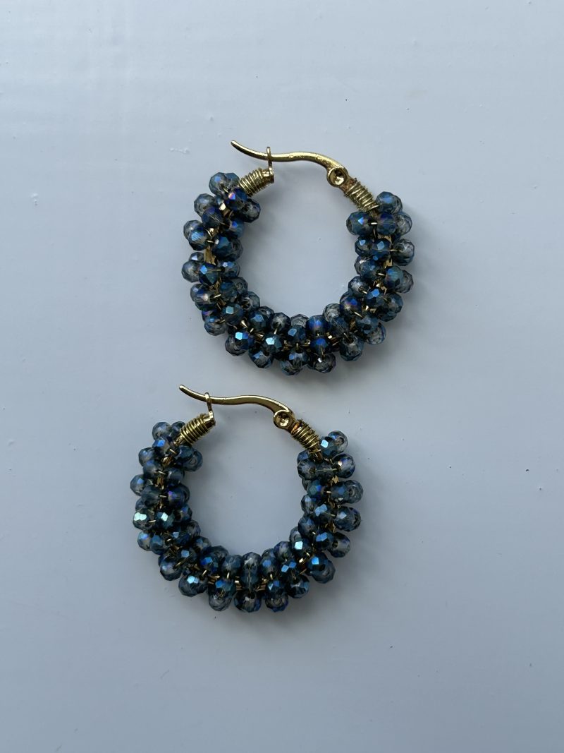 Midnight tide hoops earrings