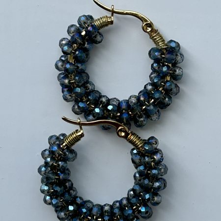 Midnight tide hoops earrings