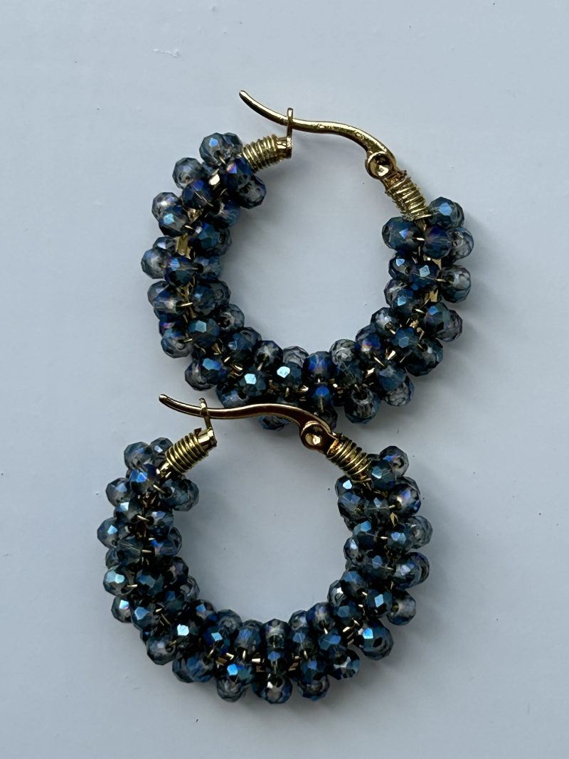 Midnight tide hoops earrings