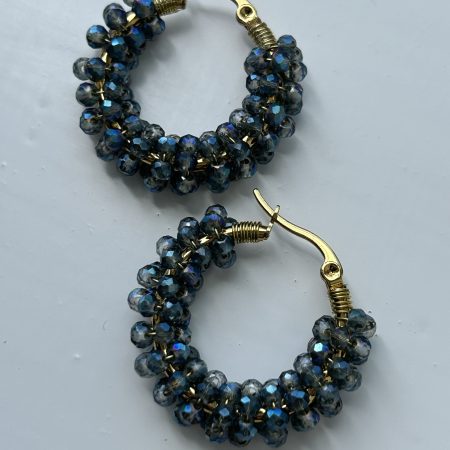 Midnight tide hoops earrings