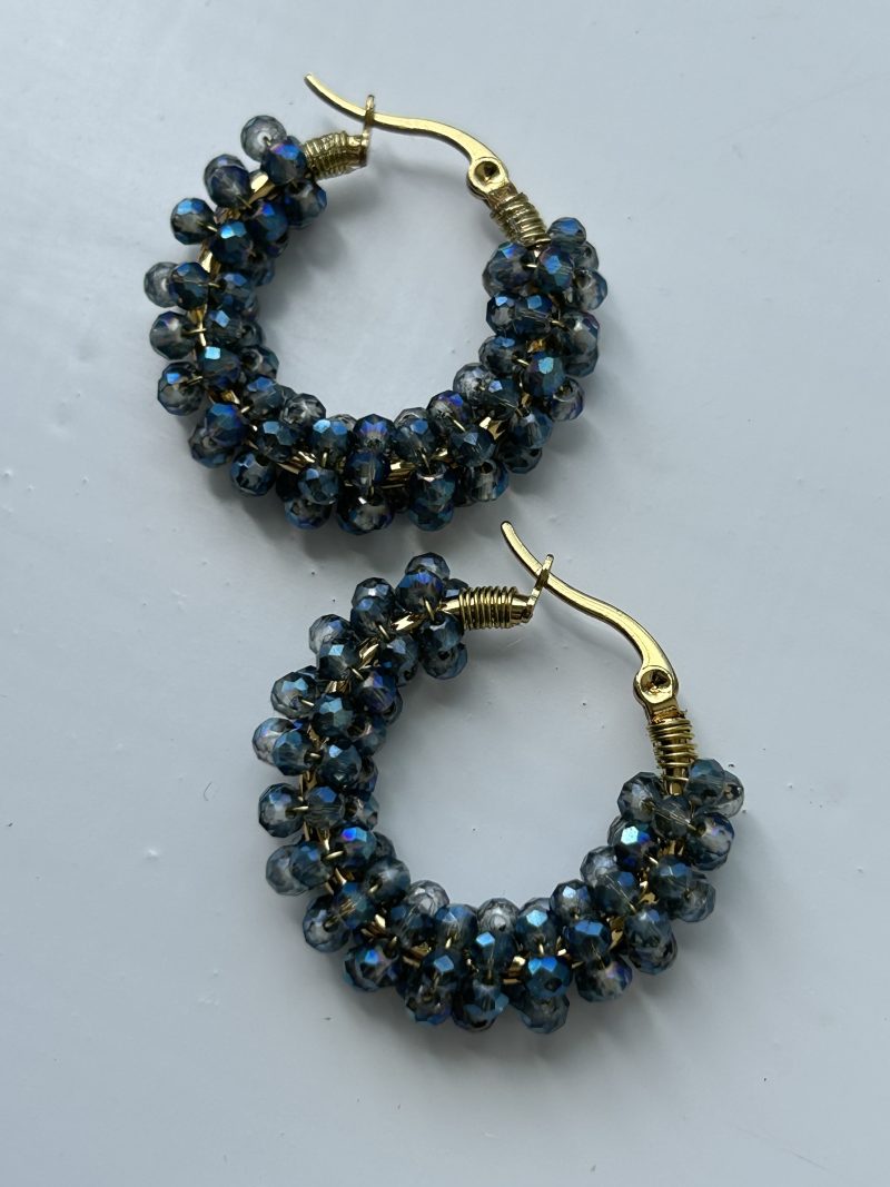 Midnight tide hoops earrings