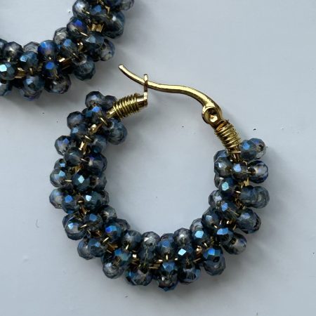 Midnight tide hoops earrings