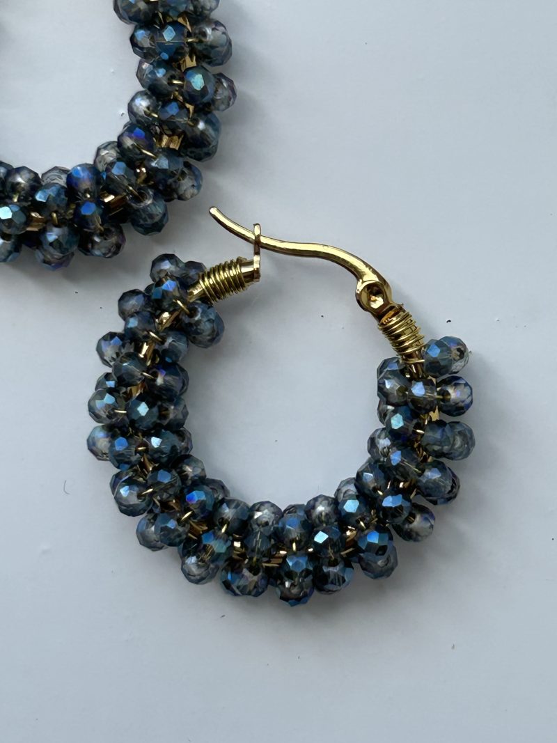 Midnight tide hoops earrings