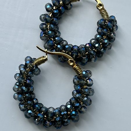 Midnight tide hoops earrings