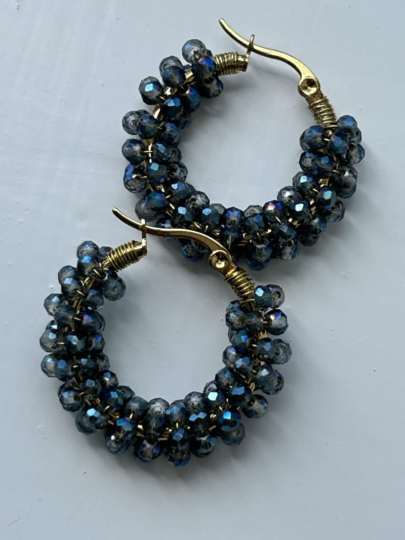 Midnight tide hoops earrings