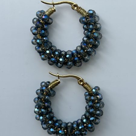 Midnight tide hoops earrings