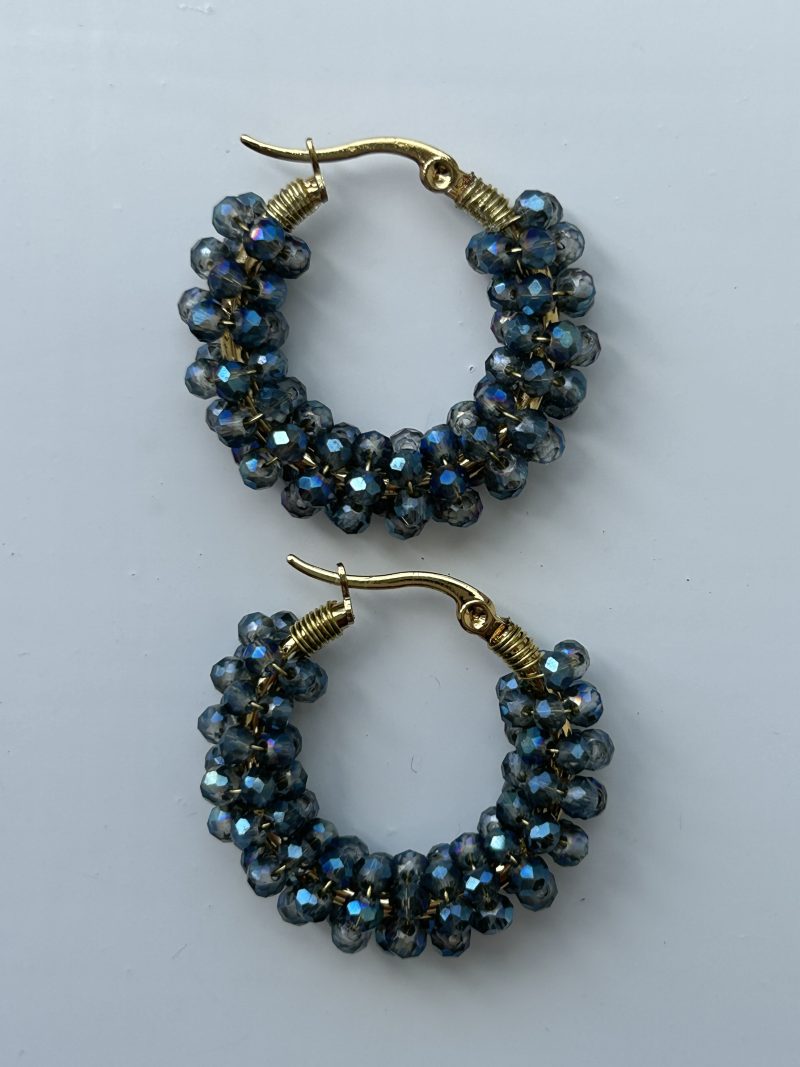 Midnight tide hoops earrings