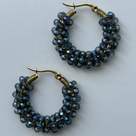 Midnight tide hoops earrings