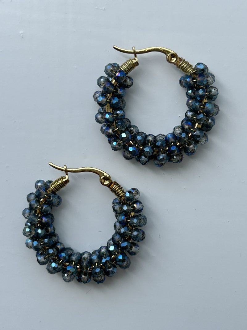 Midnight tide hoops earrings