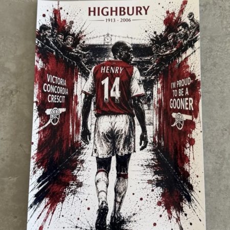 Thierry Henry Highbury Inspired Football Art Print – A4 Arsenal Legend Wall Art – Stadium Tunnel Illustration