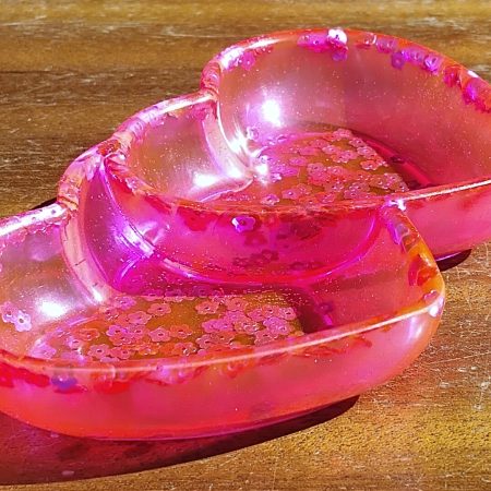 Resin Heart Trinket Dish