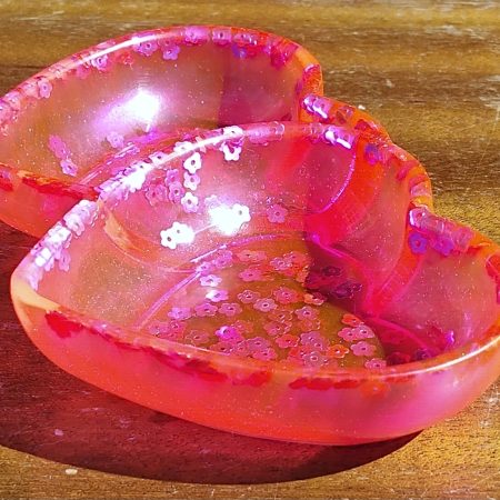 Resin Heart Trinket Dish