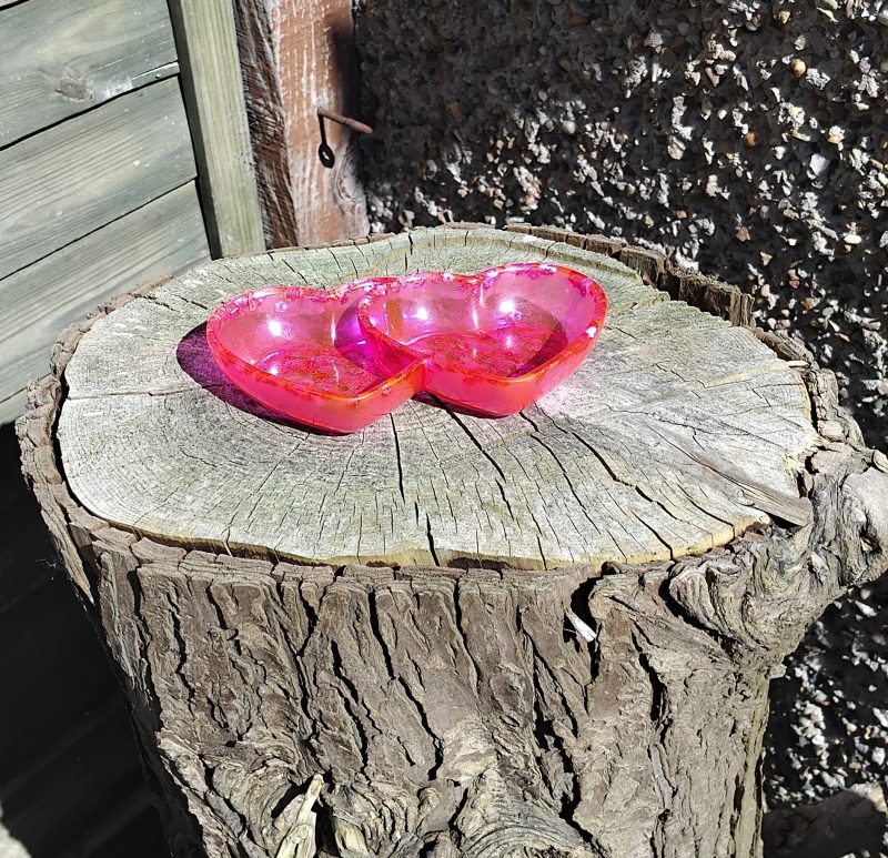 Resin Heart Trinket Dish
