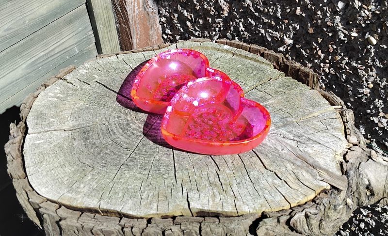 Resin Heart Trinket Dish
