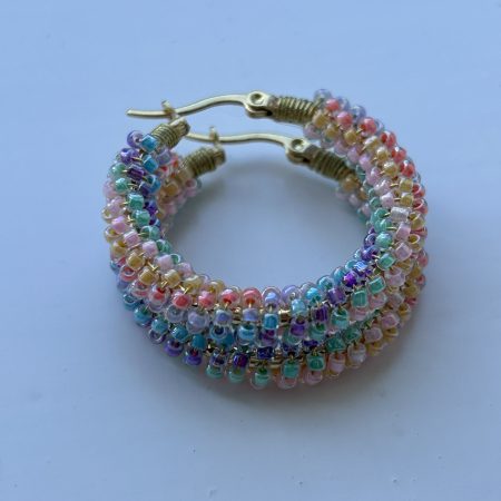 Rainbow hoops earrings