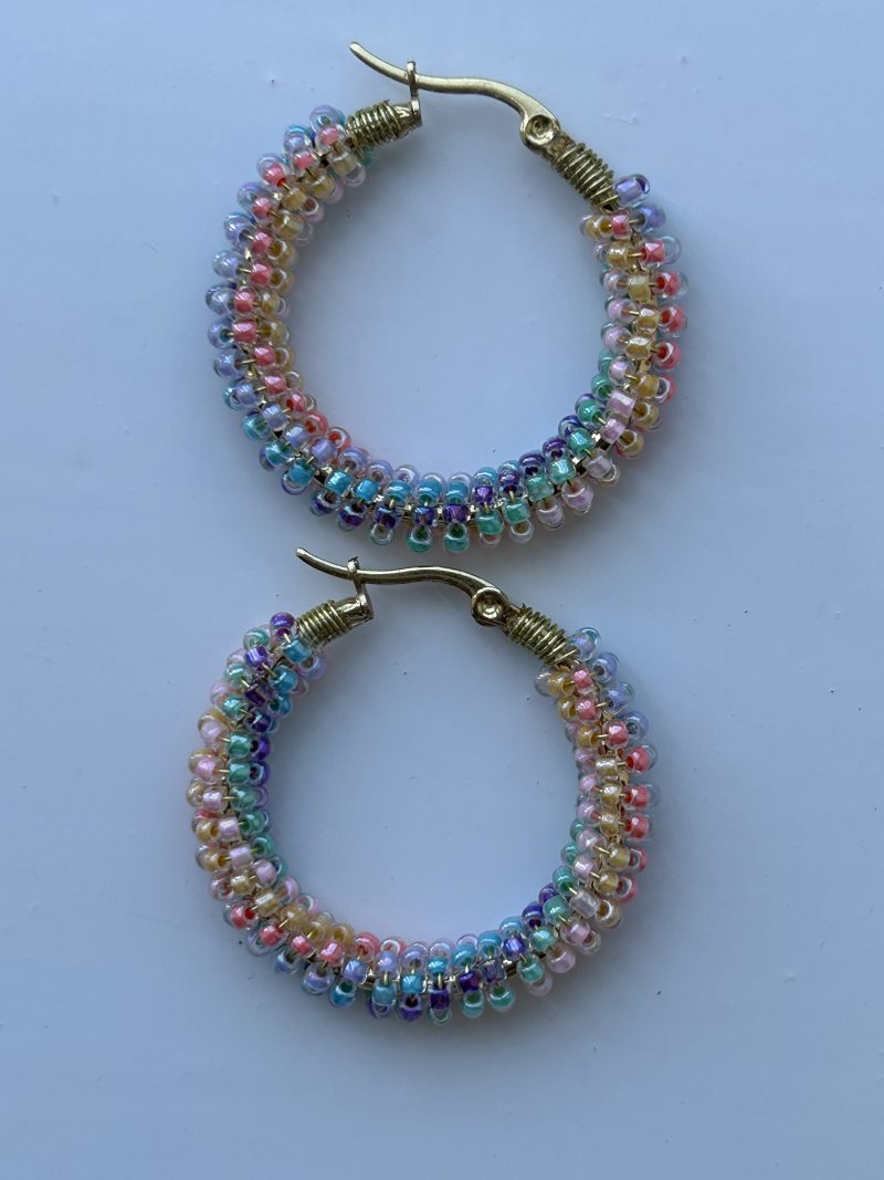 Rainbow hoops earrings