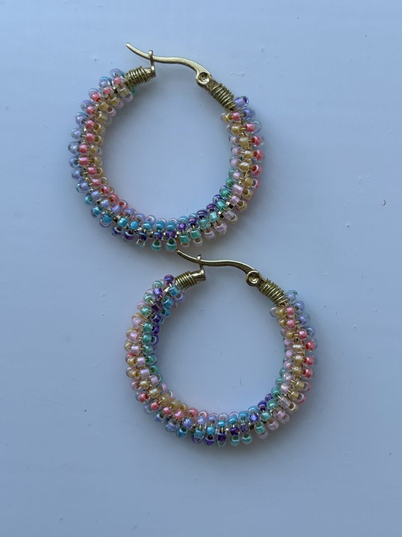 Rainbow hoops earrings
