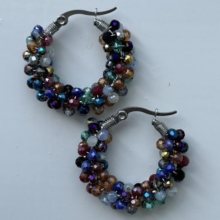 Disco Nights crystal hoops earrings