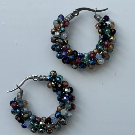 Disco Nights crystal hoops earrings
