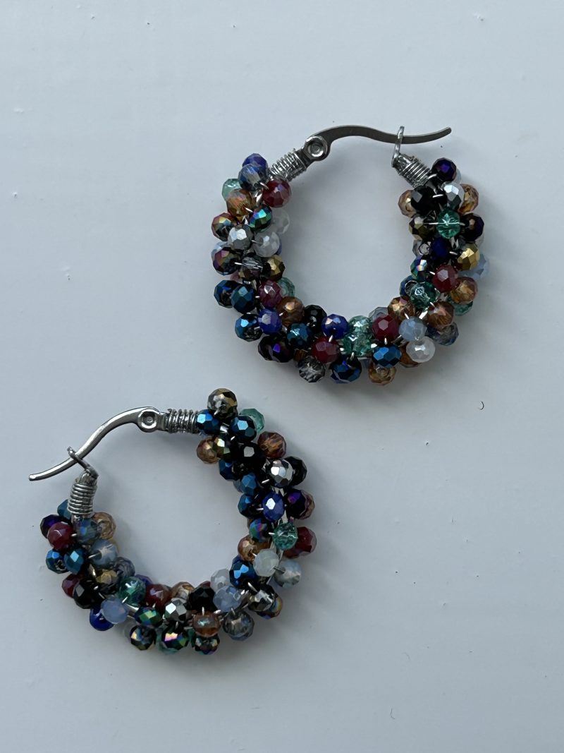 Disco Nights crystal hoops earrings