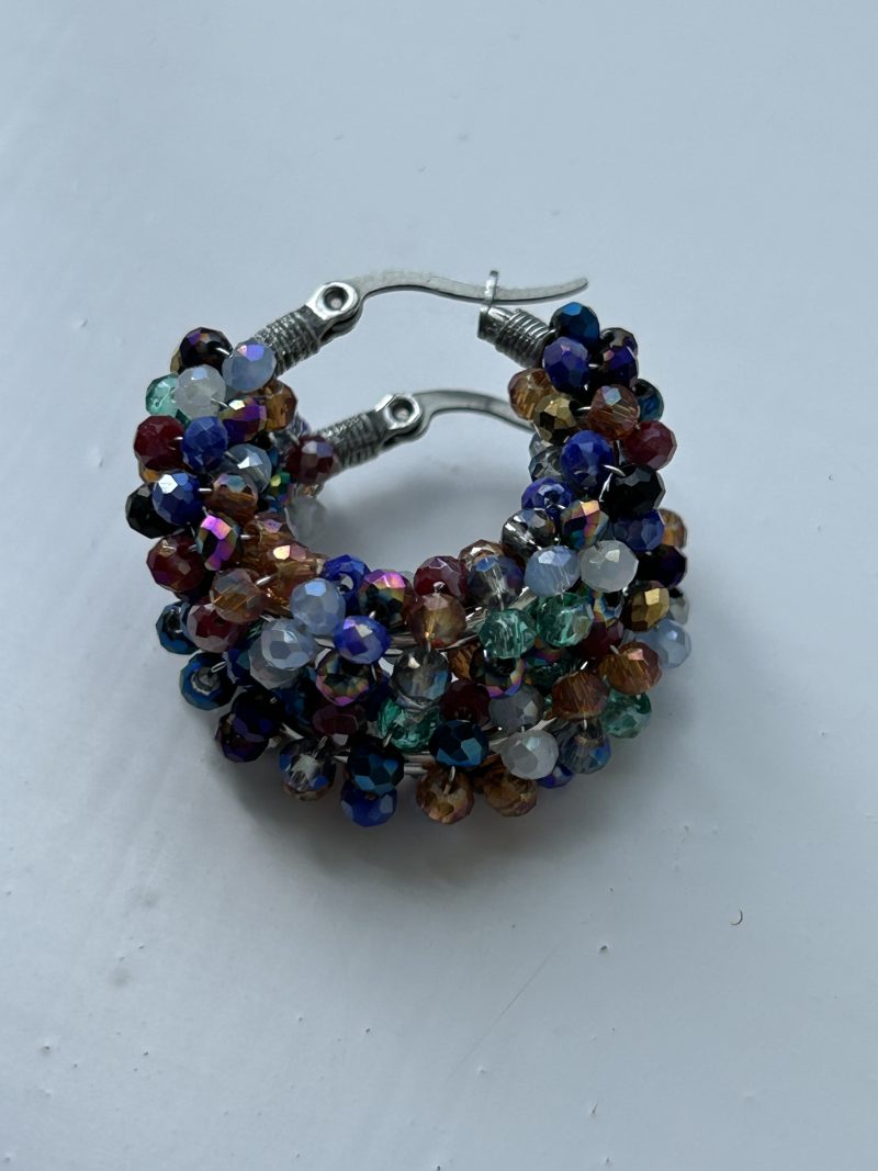 Disco Nights crystal hoops earrings