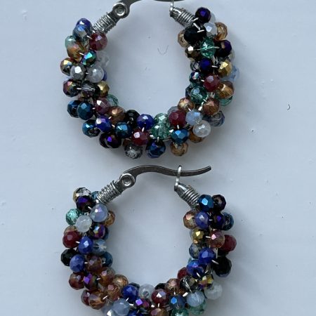 Disco Nights crystal hoops earrings