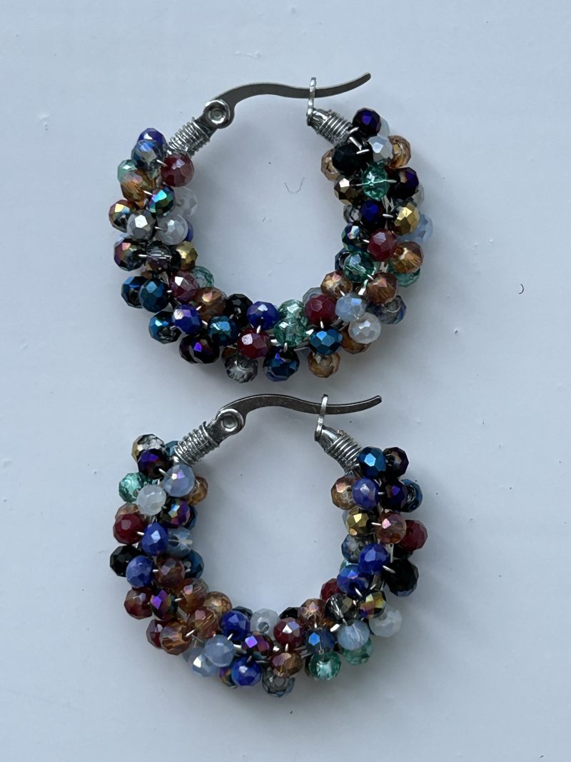 Disco Nights crystal hoops earrings