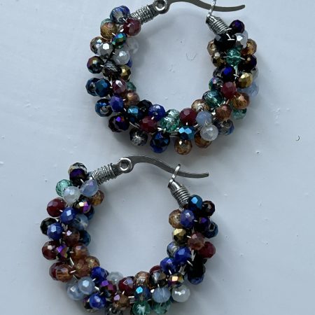 Disco Nights crystal hoops earrings