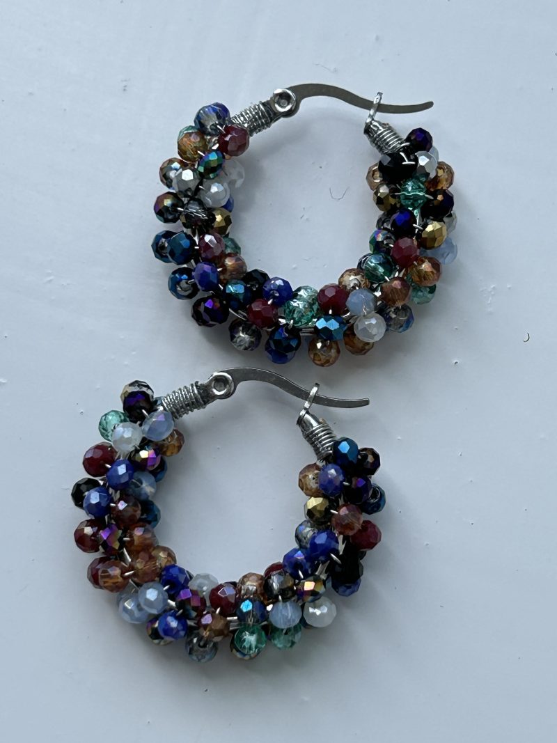Disco Nights crystal hoops earrings